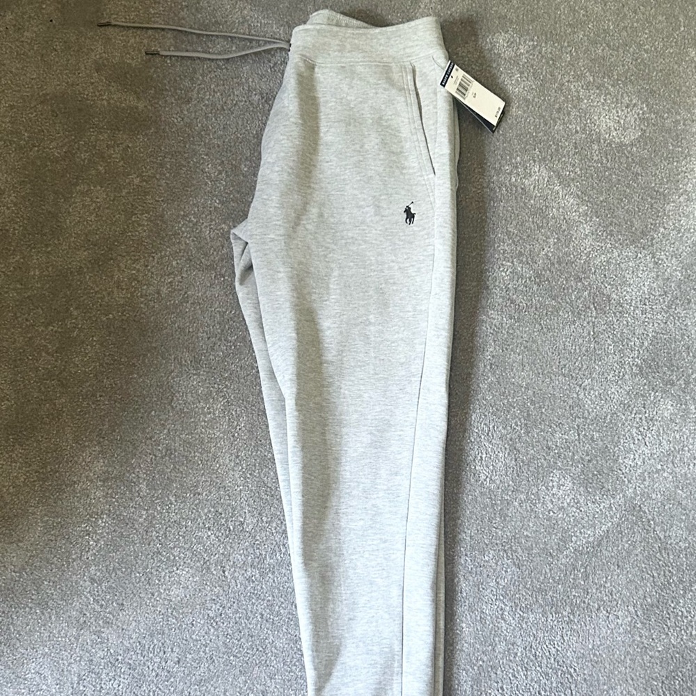 Polo Ralph Lauren Small Grey Double Knit Fleece Sweatpants/Joggers/Bottoms